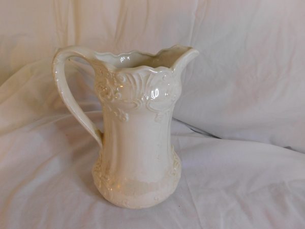 Ceramic White Pitcher Vase - Image 2