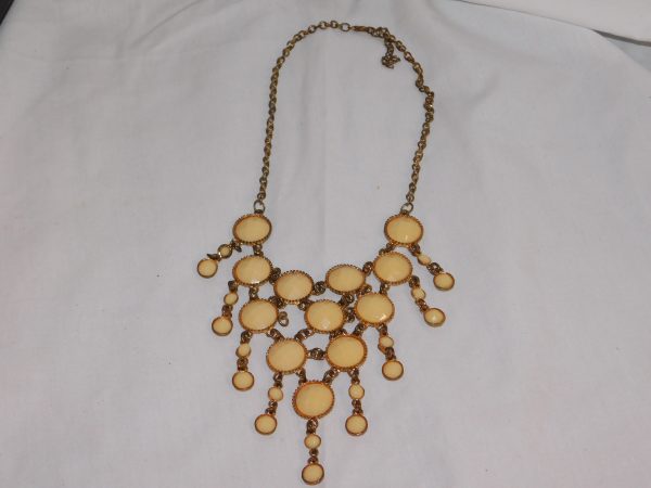 Vintage Mudd Gold Cluster Necklace W/ Earrings - Image 4