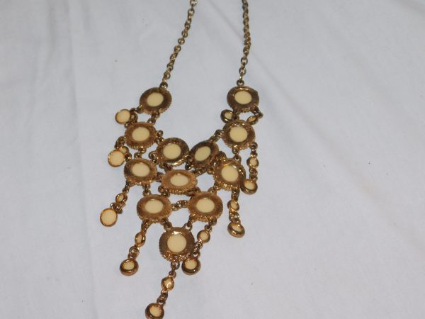 Vintage Mudd Gold Cluster Necklace W/ Earrings - Image 7