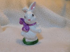 🐇 Porcelain Bunny with Purple Bow — Adjusted Price